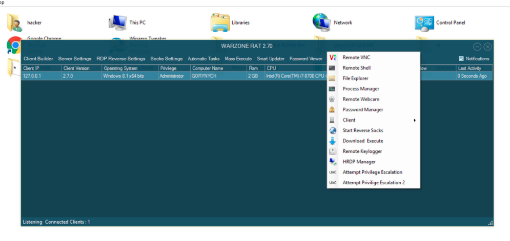 WarZone RAT 2.7.0 Lifetime Activated