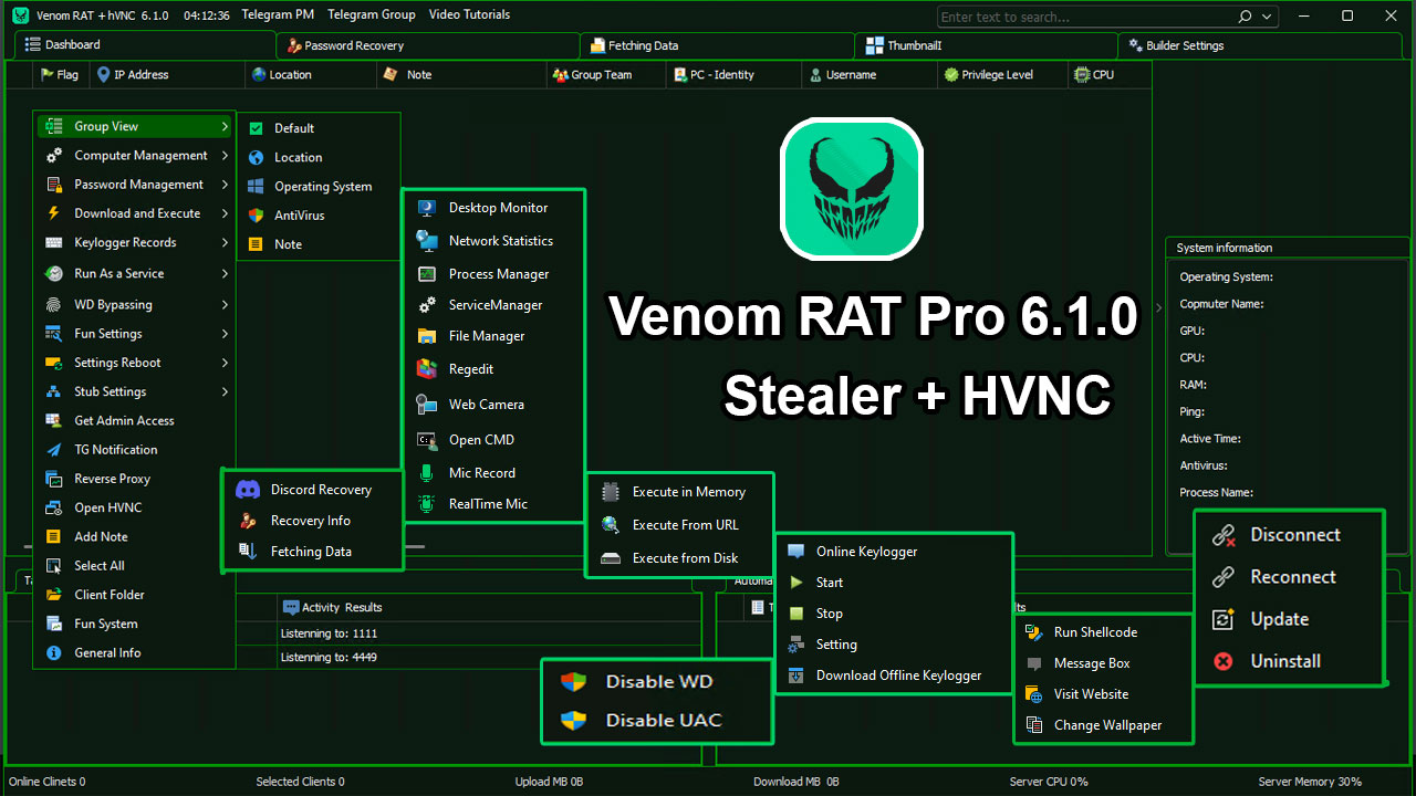 Venom RAT Pro HVNC v6.1.0 Lifetime Activated - Image 2
