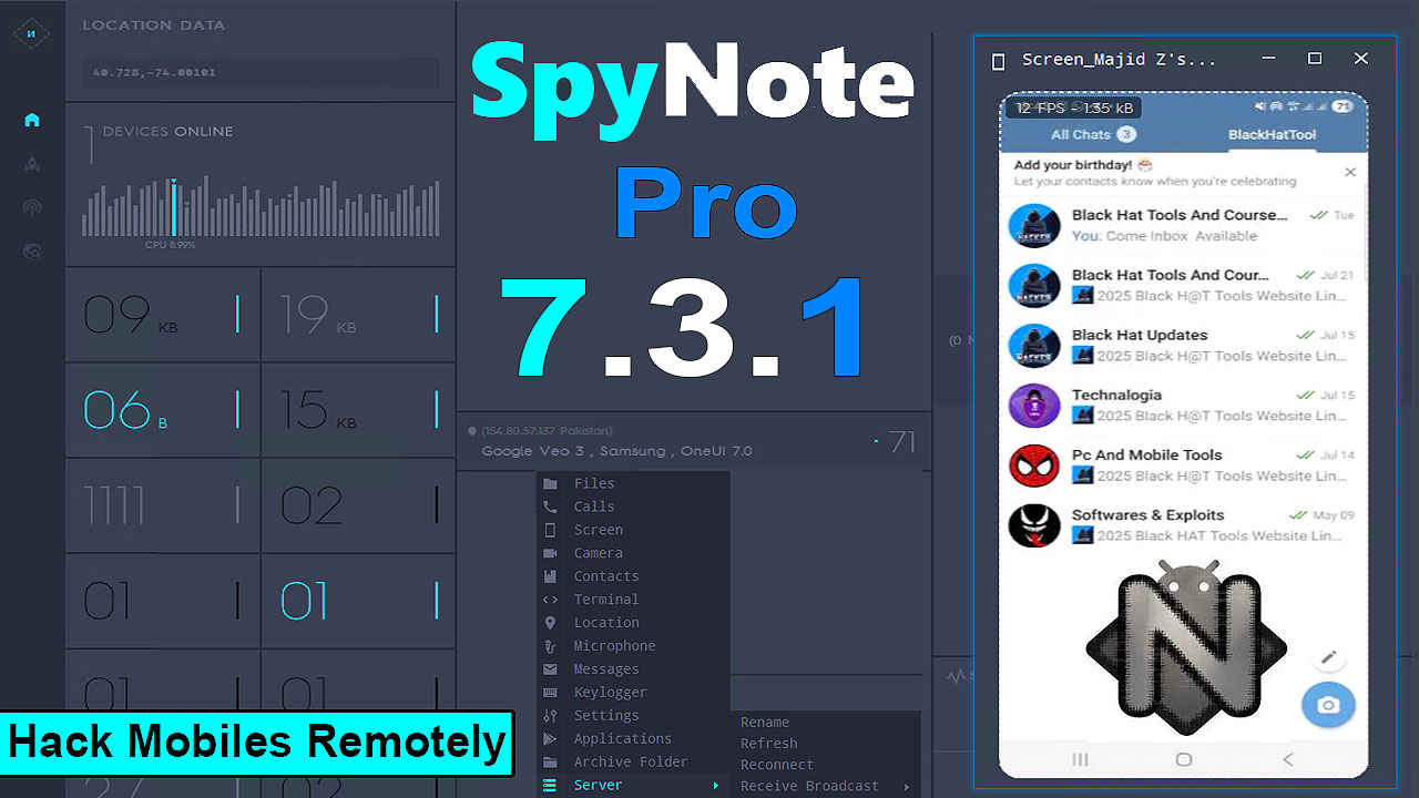 SpyNote Pro 7.3.1 Android RAT Lifetime Activated - Image 2