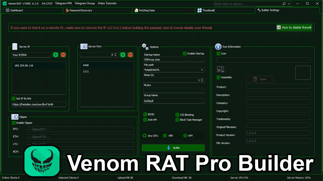 Venom RAT Pro HVNC v6.1.0 Lifetime Activated - Image 3